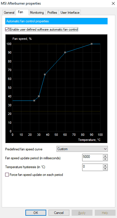 msi afterburner no fan tab