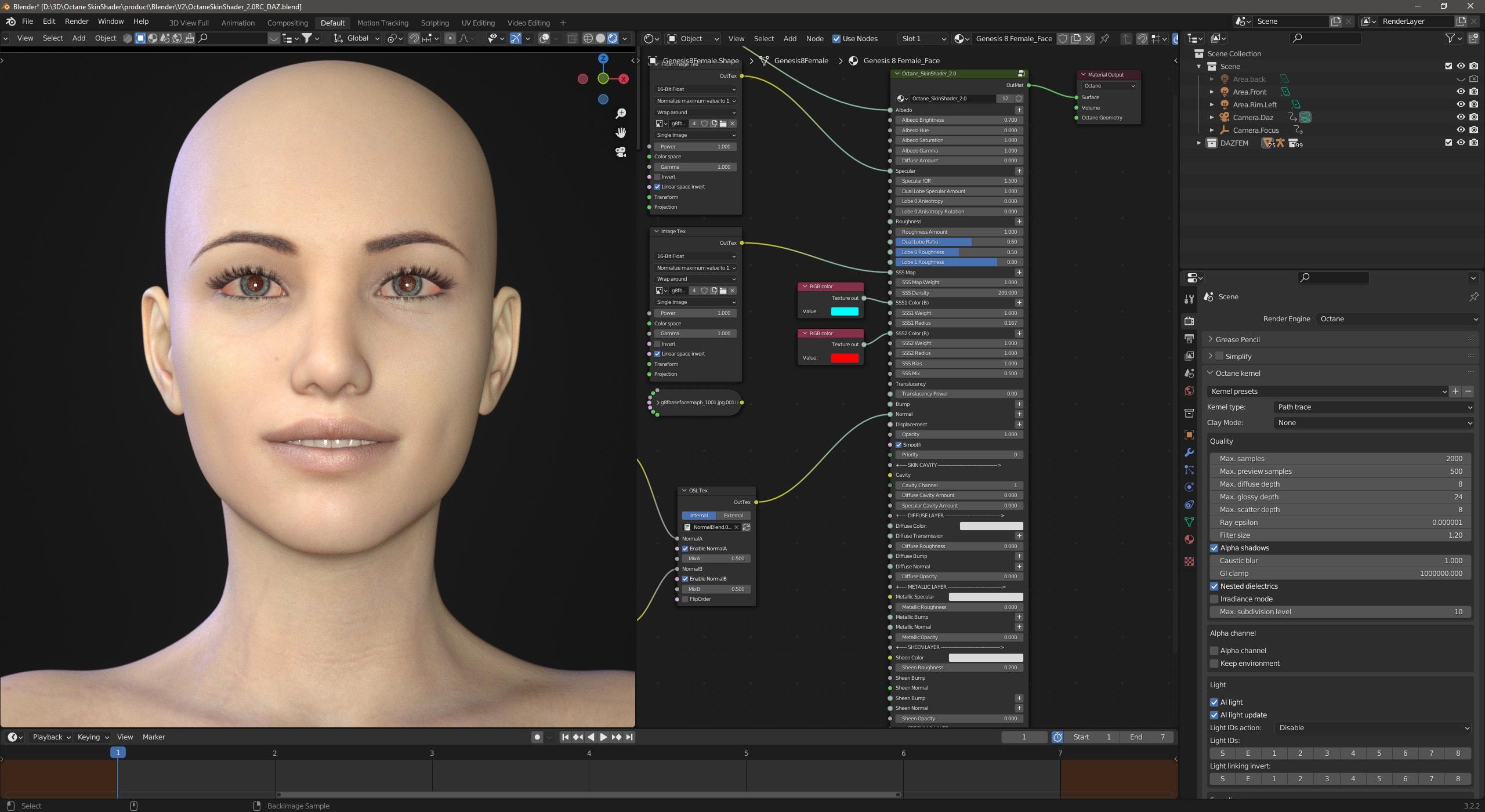 Octane Skin Shader v.2 for Blender