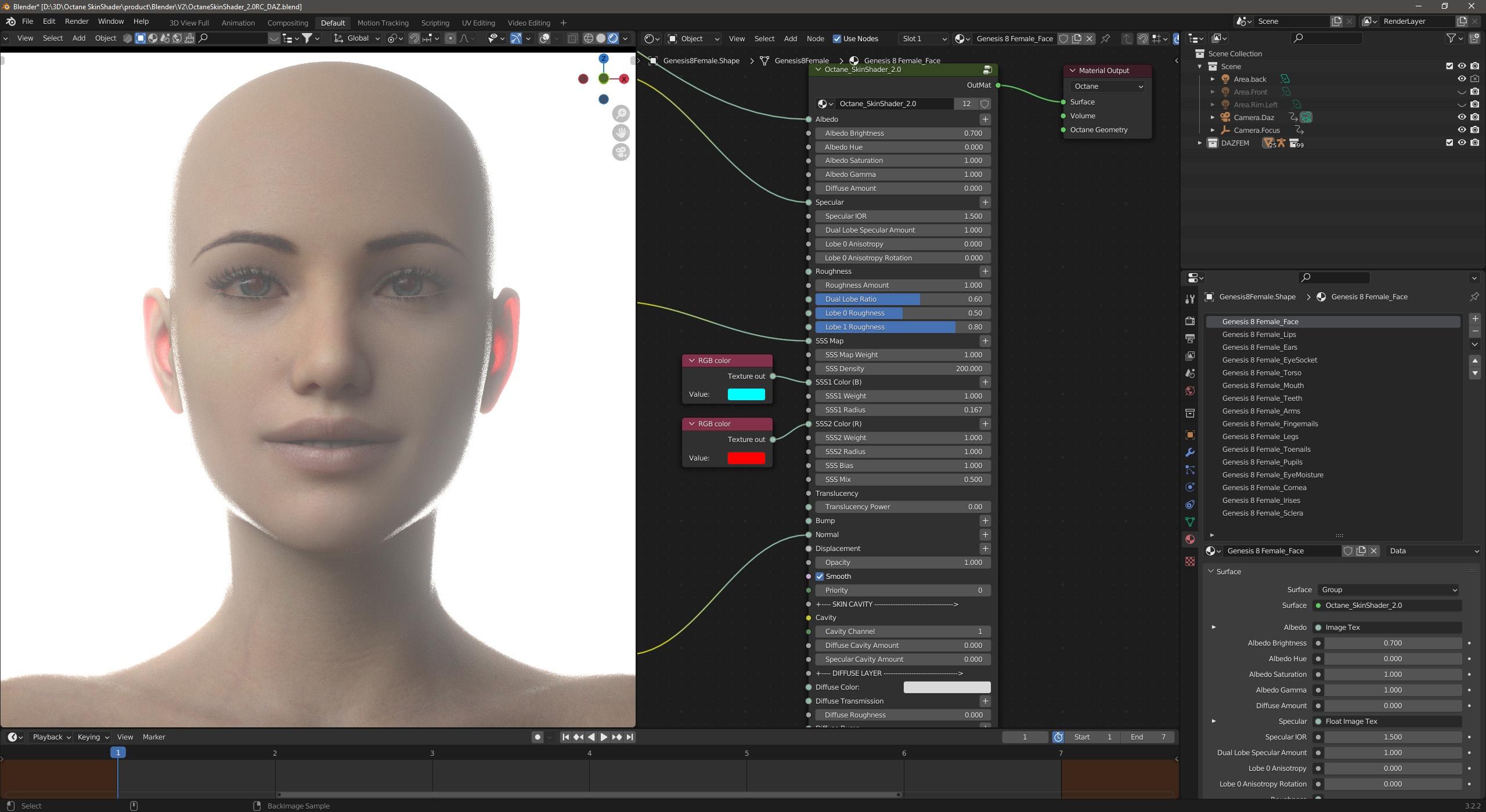 Octane Skin Shader v.2 for Blender